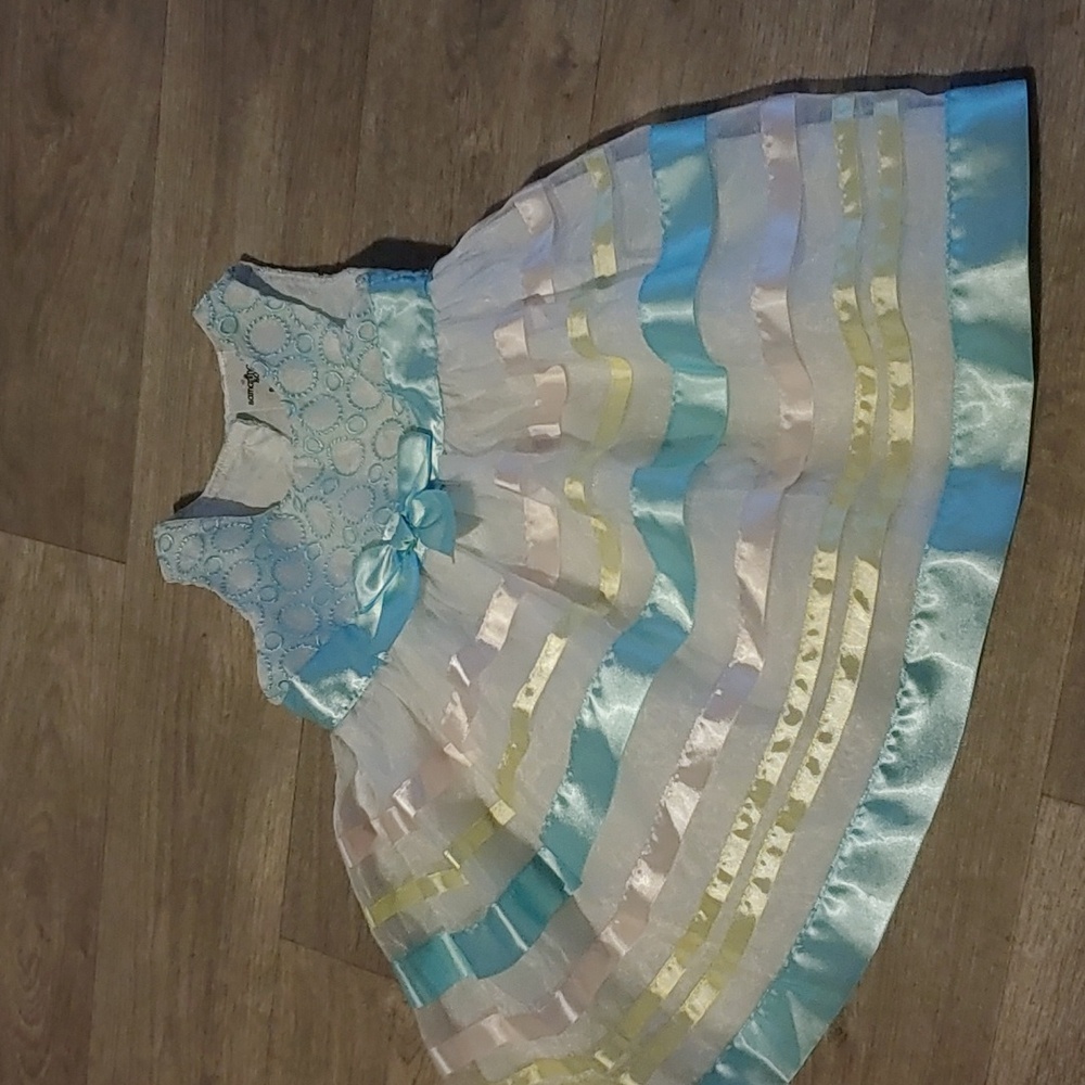 Size 6-12 Months Multicolored Sleeveless Scoop Neck Sundress Easter Spring Dress
